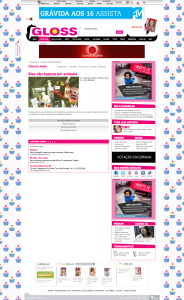 Página de matéria do site da GLOSS